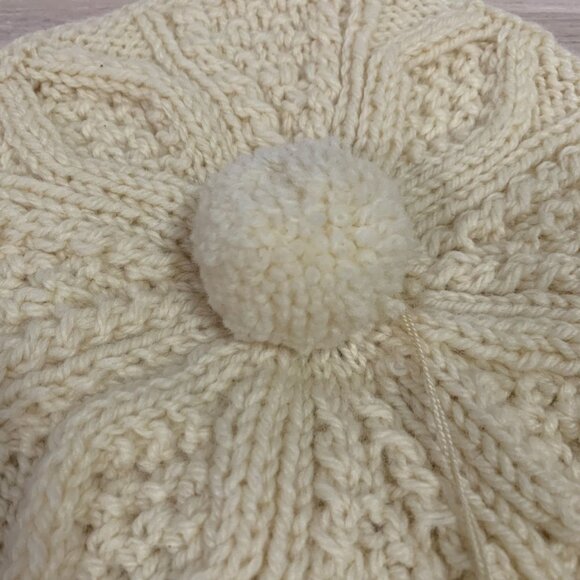 Bonner Of Ireland Handknit Wool Beret Natural Cream NWT - Picture 4 of 6